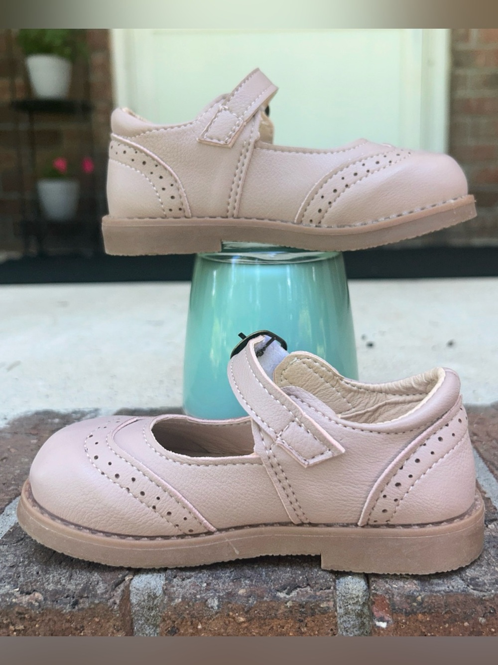 MG Baby Blush Pink Kids Dress Shoes with Strap